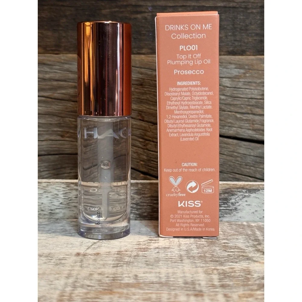 JOAH‎ Top It Off Plumping Lip Oil PROSECCO Clear 3.8g NEW | MSRP = $12